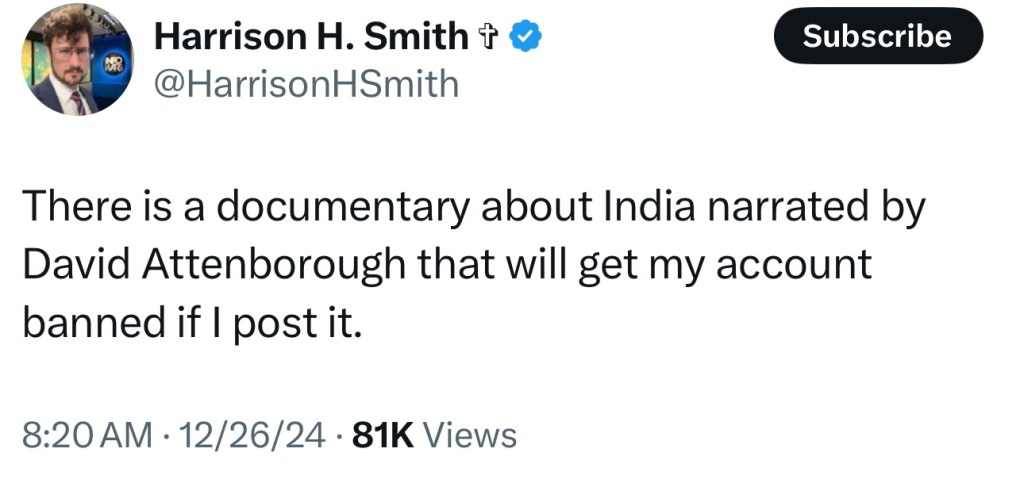 This fascinating documentary about India got marked as hateful so I’m re-uploading it,&nbsp;enjoy.
