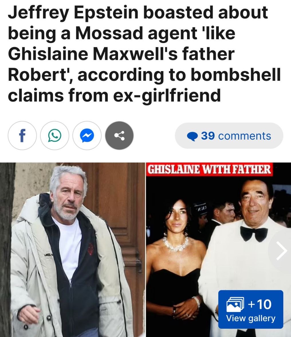 Epstein Bragged He Was a Mo$$ad&nbsp;Agent