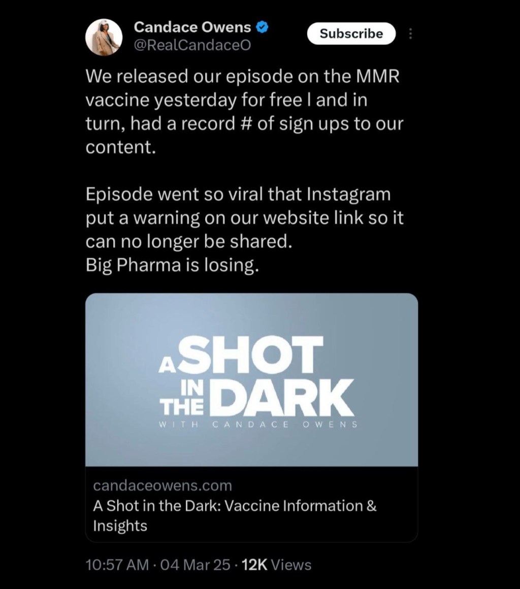 Candace Owens on the MMR&nbsp;Vaccine