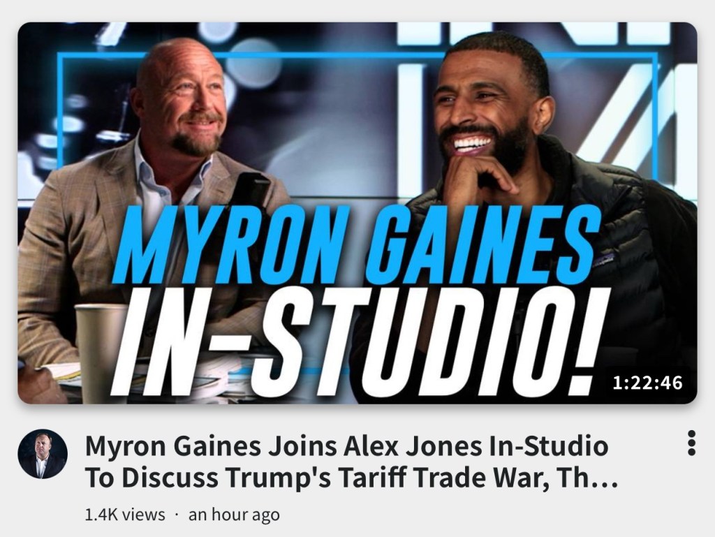 Myron Gaines Joins Alex Jones&nbsp;In-Studio