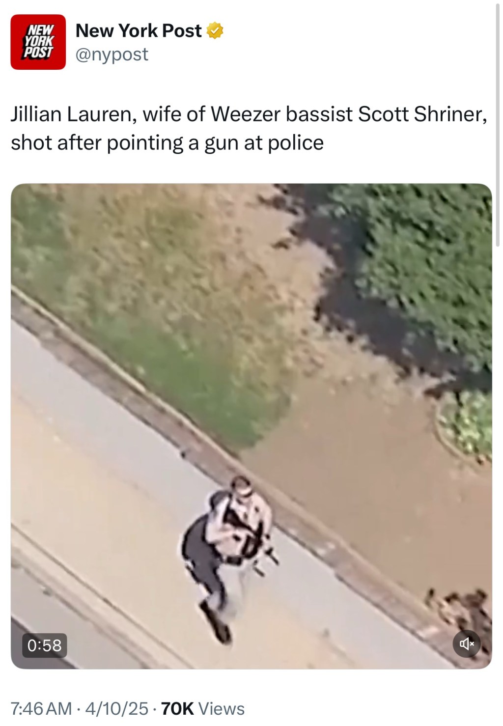 Weezer Bassist’s Wife Shot After Pointing Gun At&nbsp;Police