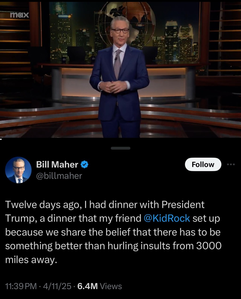 Bill Maher Fawns Over&nbsp;Trump…
