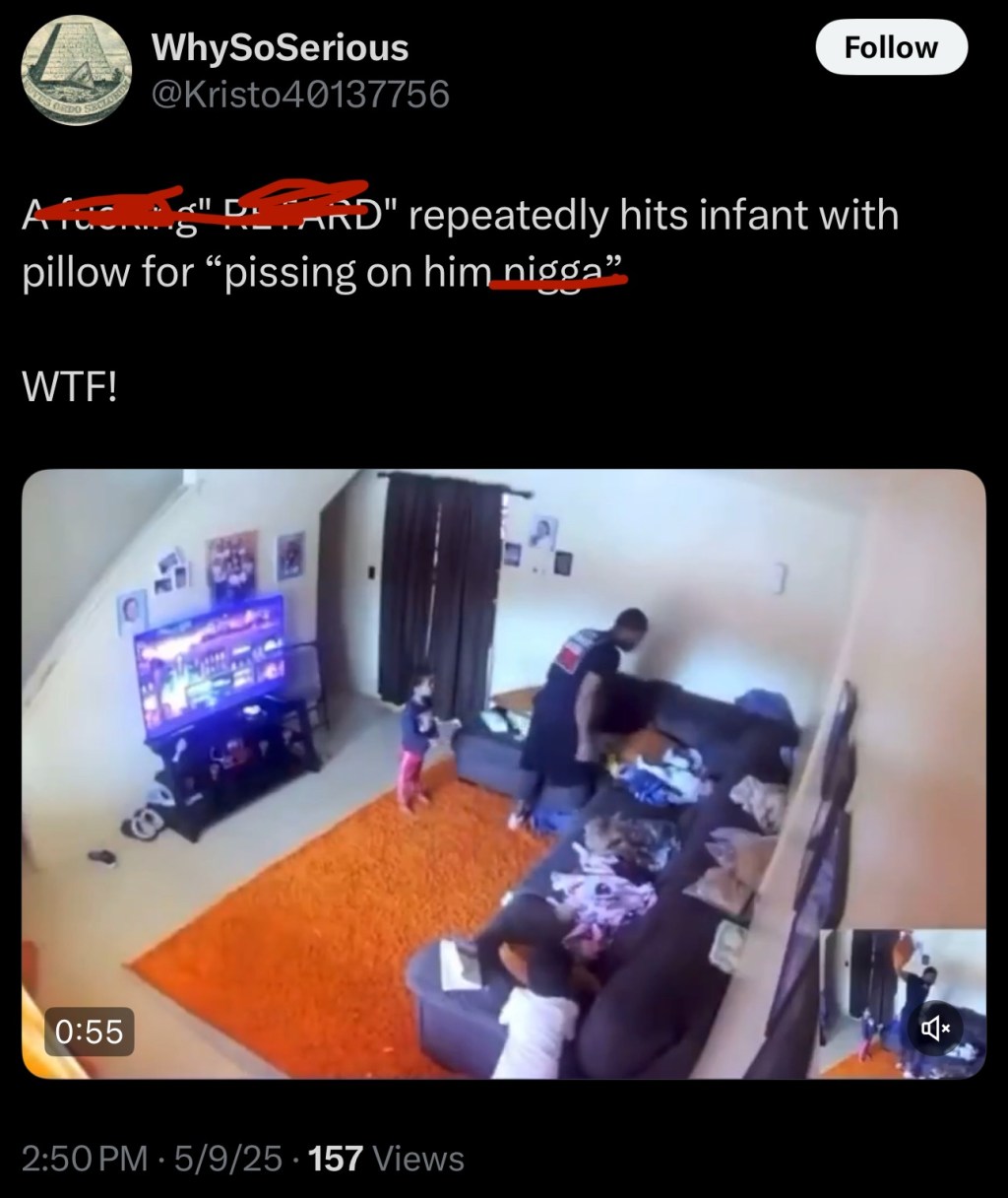 Black father repeatedly hits infant with pillow for peeing on&nbsp;him