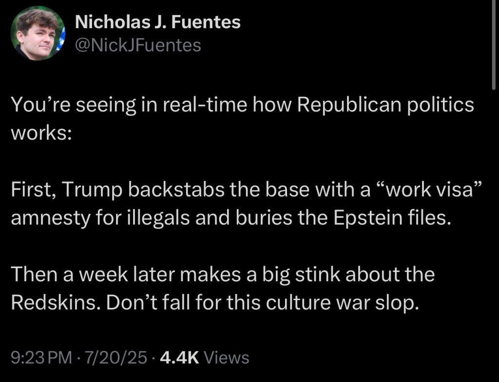 NJF on Trump’s Truth on Redskins and&nbsp;Indians