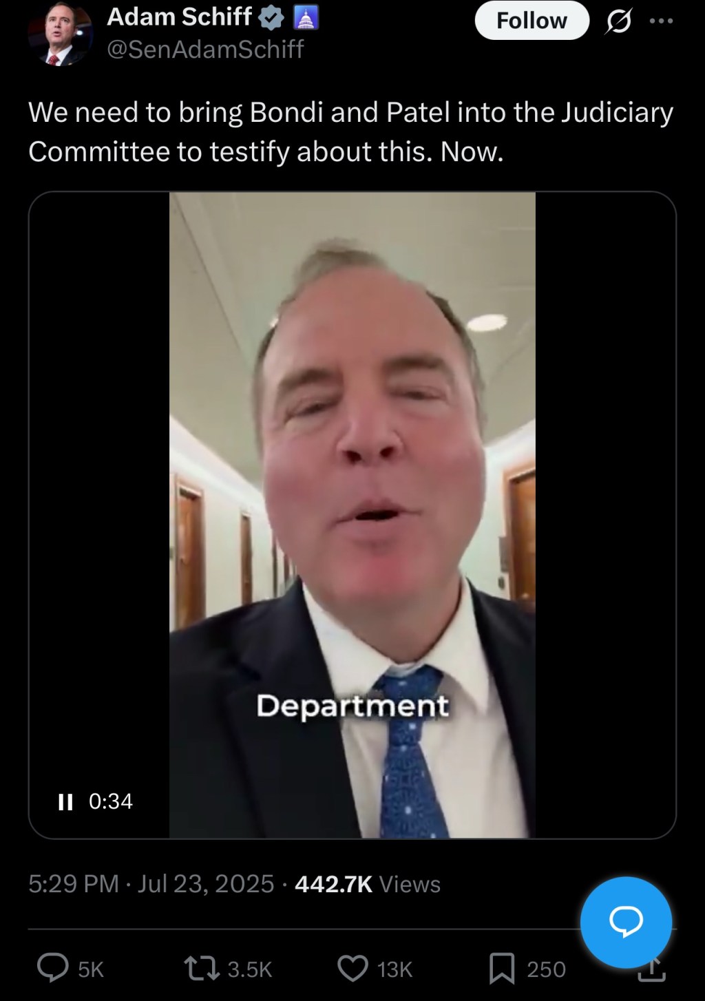 Schiff looking a little&nbsp;worried