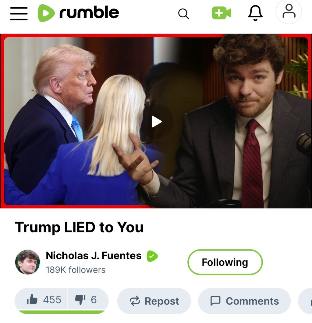 Nick Fuentes: Trump LIED to&nbsp;You