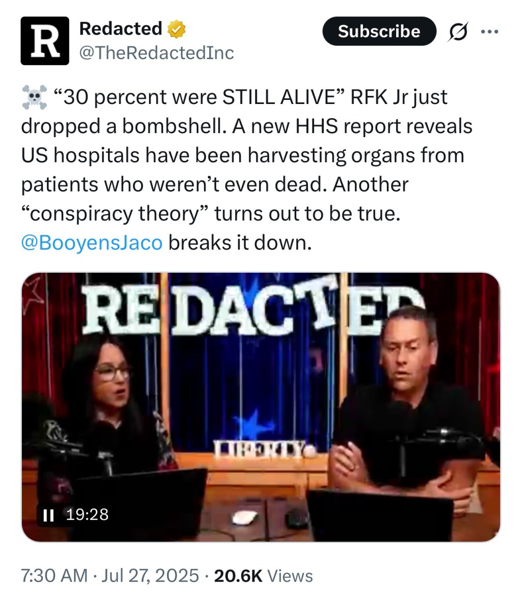 Redacted: US Hospitals Harvesting Organs From Patients Who Weren’t&nbsp;Dead