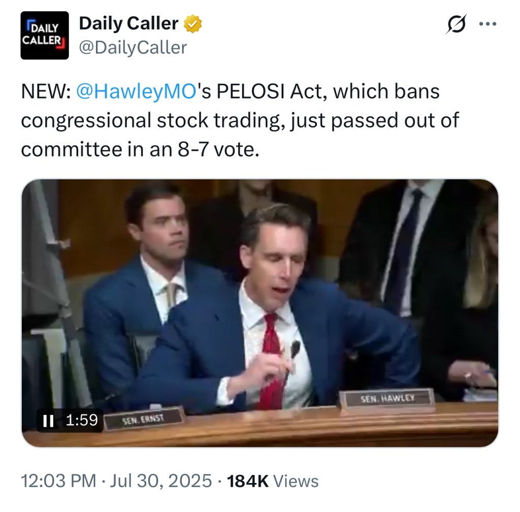 Hawley’s PELOSI Act passes out of&nbsp;committee