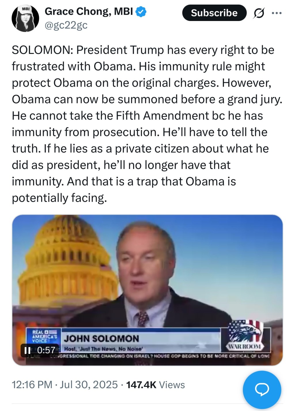 Solomon: Obama can now be summoned before a grand&nbsp;jury