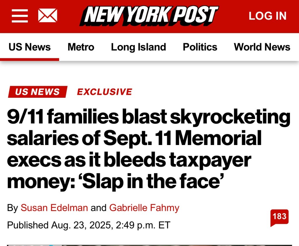 9/11 families blast skyrocketing salaries of Sept. 11 Memorial execs as it bleeds taxpayer money: ‘Slap in the&nbsp;face’