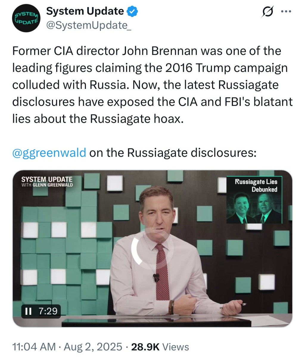 Glenn Greenwald exposes the CIA and FBI’s blatant lies about the Russiagate&nbsp;hoax