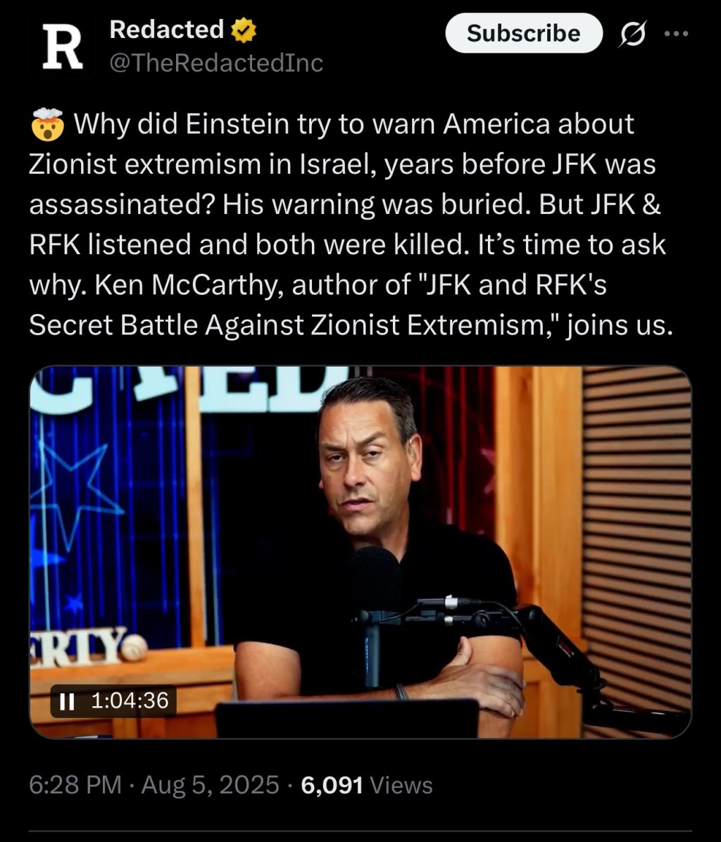 Why did Einstein try to warn America about Zionist extremism in Israel, years before JFK was&nbsp;assassinated?