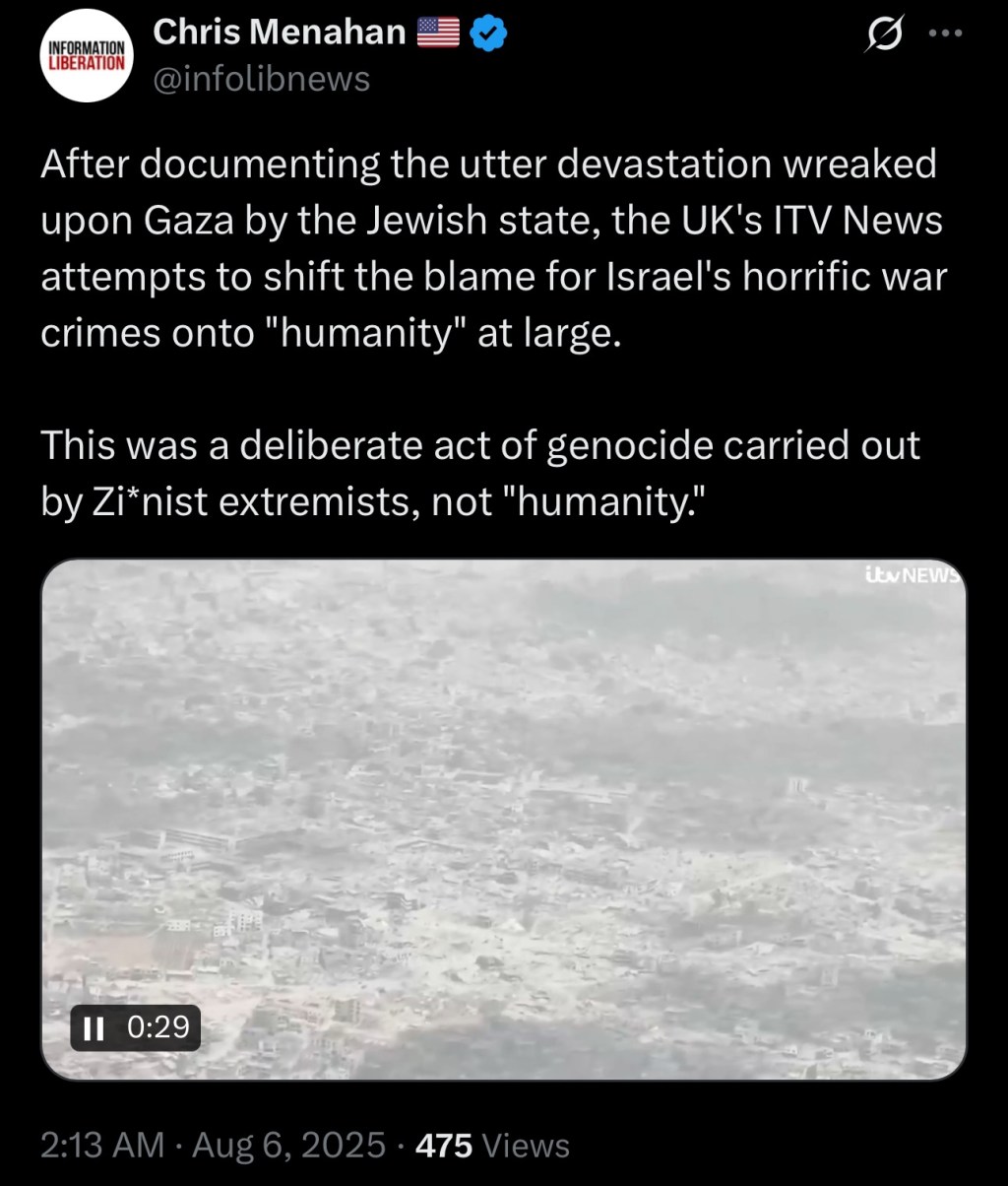 UK’s ITV News attempts to shift the blame for Israel’s horrific war crimes onto “humanity” at&nbsp;large