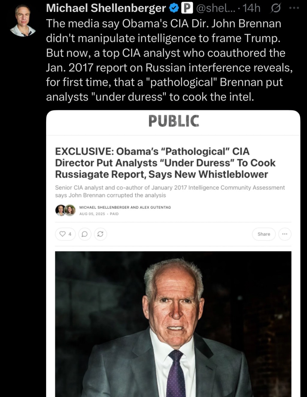 “Pathological” John Brennan put analyst “under duress” to cook RussiaGate&nbsp;Report