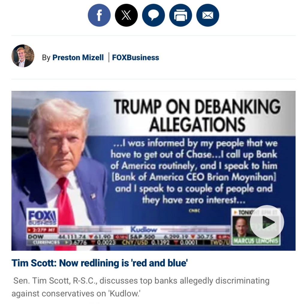 Trump to sign an executive order to combat political debanking: “The banks discriminated against me very&nbsp;badly.”