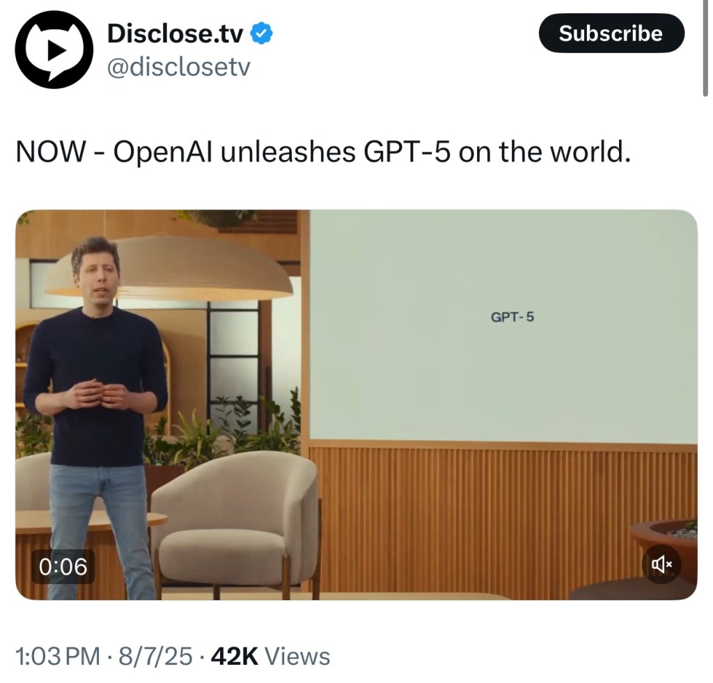 OpenAI unleashes GPT-5 on the&nbsp;world.