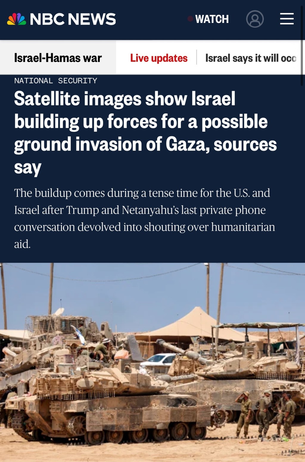 Satellite images show Israel building up forces for a possible ground invasion of Gaza, sources&nbsp;say