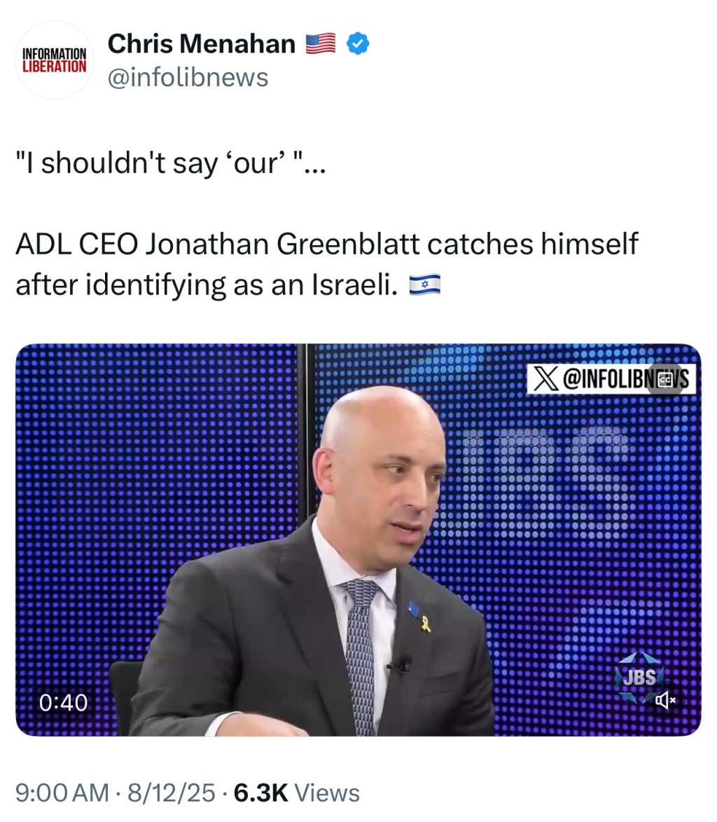ADL CEO Jonathan Greenblatt catches himself after identifying as an&nbsp;Israeli