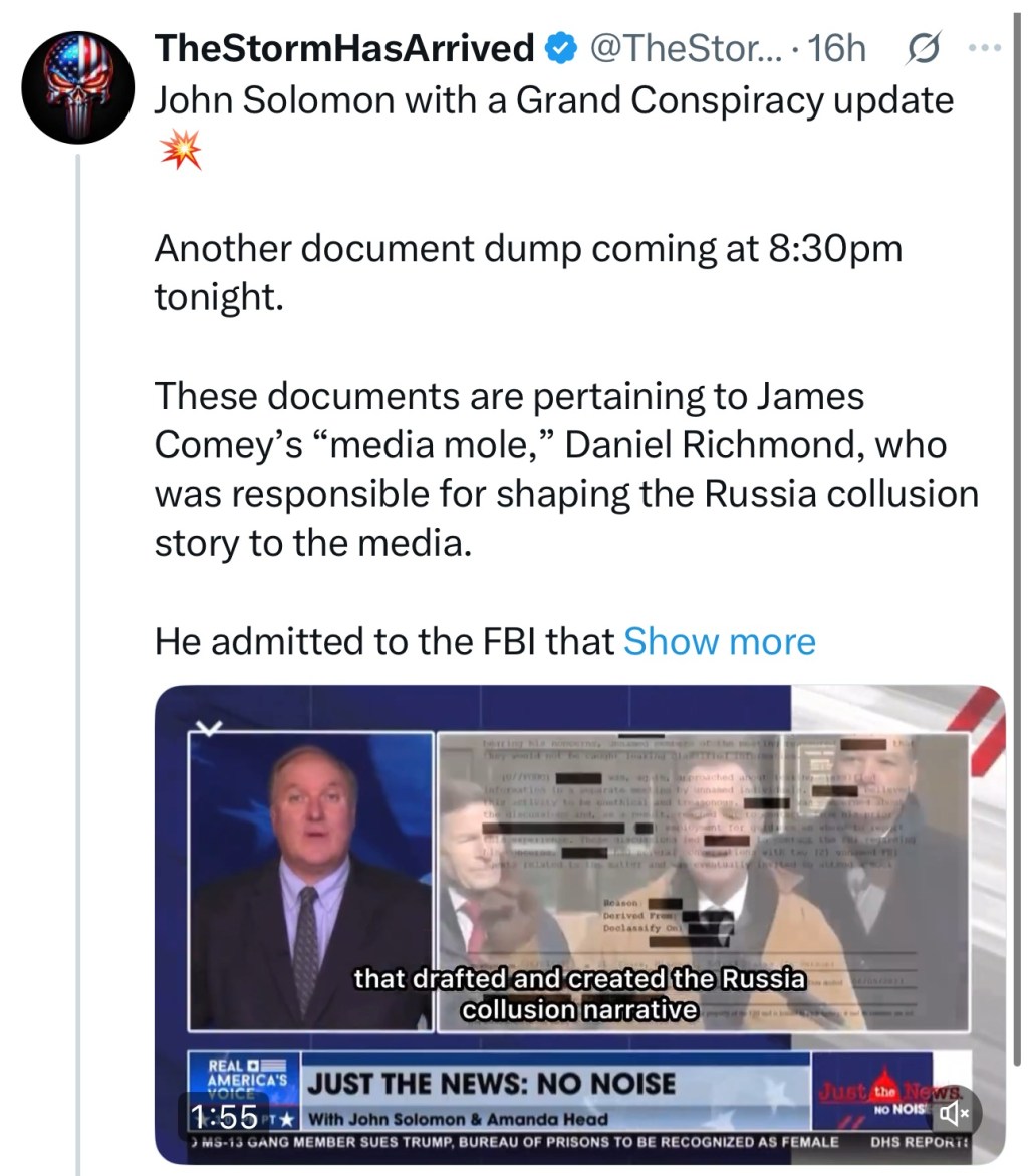 John Solomon with a Grand Conspiracy&nbsp;update