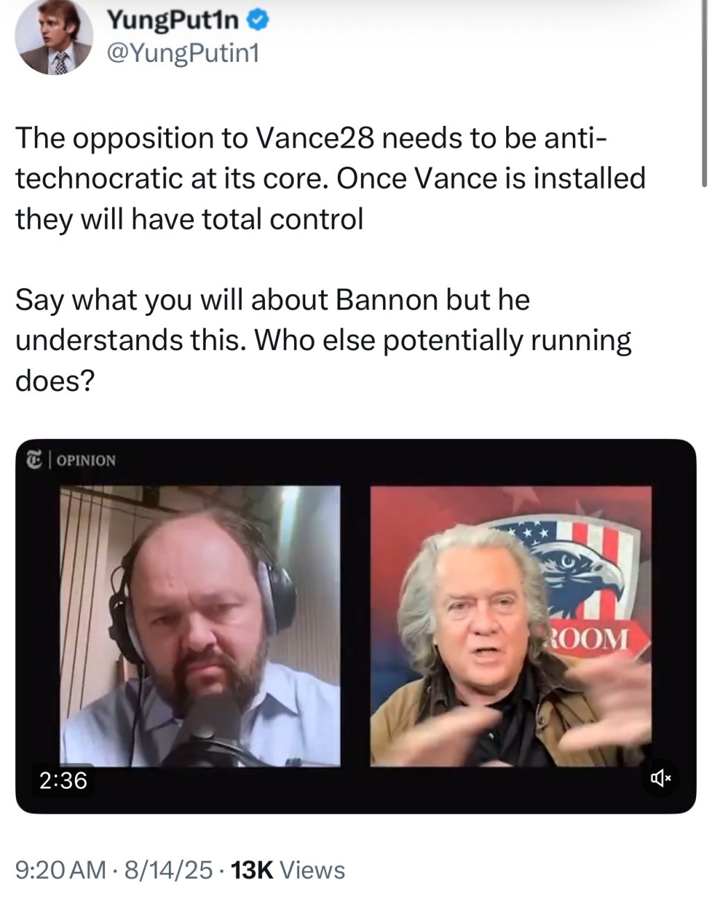 Bannon warns of the Atheistic Techno-Feudal State we are walking in&nbsp;to