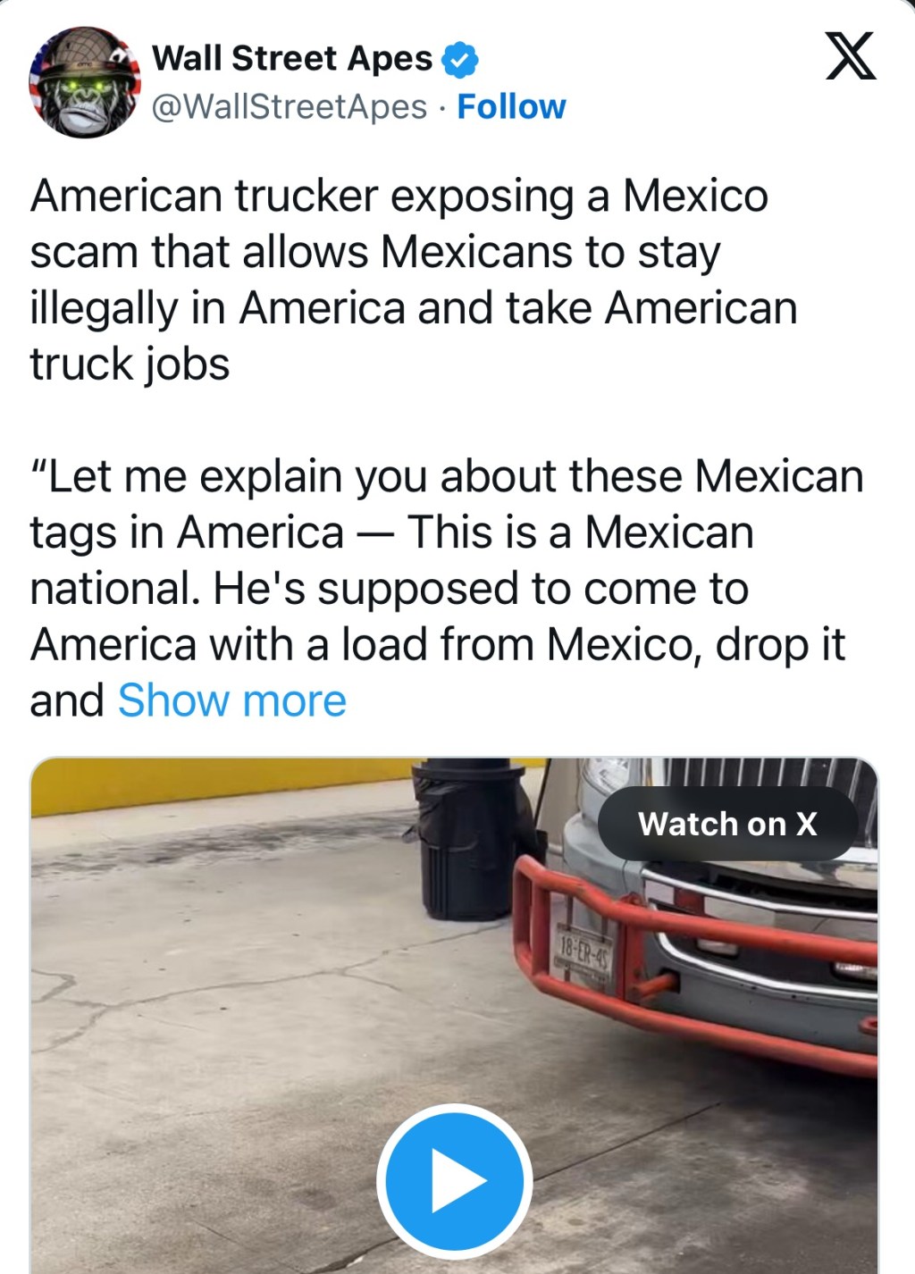 American trucker exposing a Mexico scam that allows Mexicans to stay illegally in America and take American truck&nbsp;jobs
