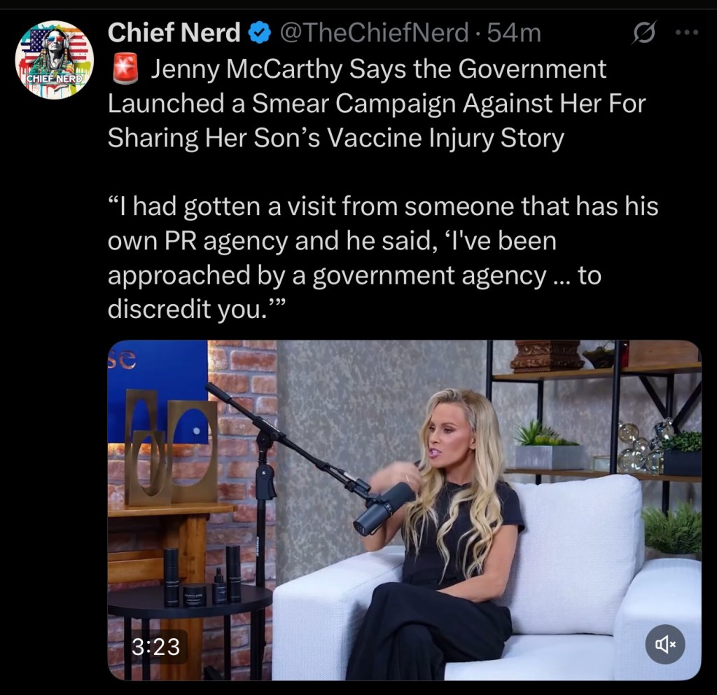 Jenny McCarthy Says the Government Launched a Smear Campaign Against Her For Sharing Her Son’s Vaccine Injury&nbsp;Story