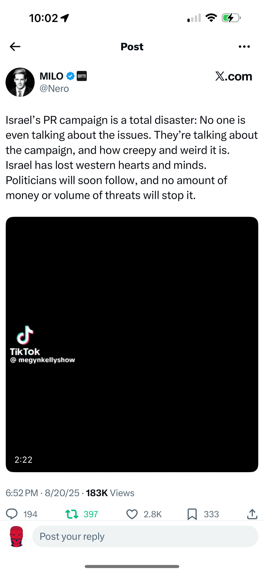 Milo: Israel’s PR campaign is a total&nbsp;disaster