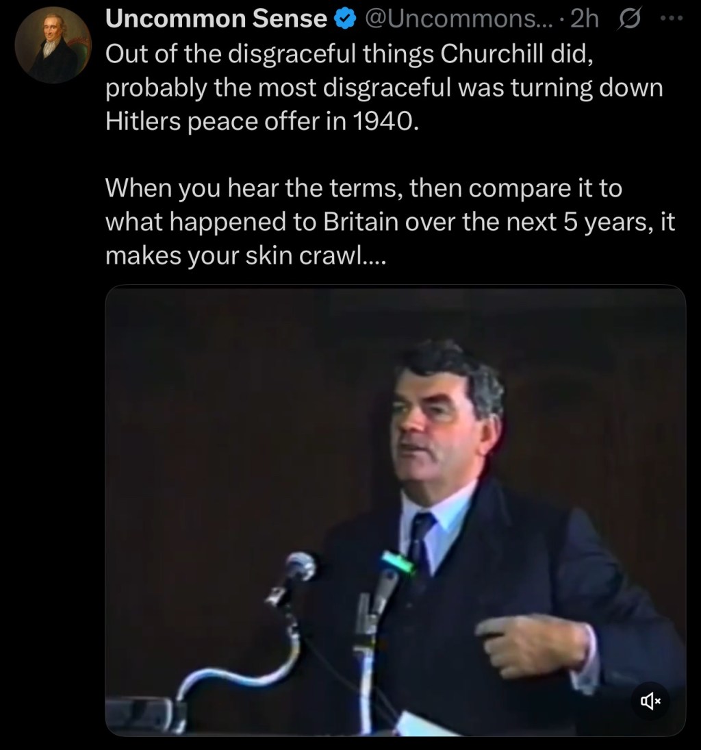 Out of the disgraceful things Churchill did, probably the most disgraceful was turning down Hitlers peace offer in&nbsp;1940.