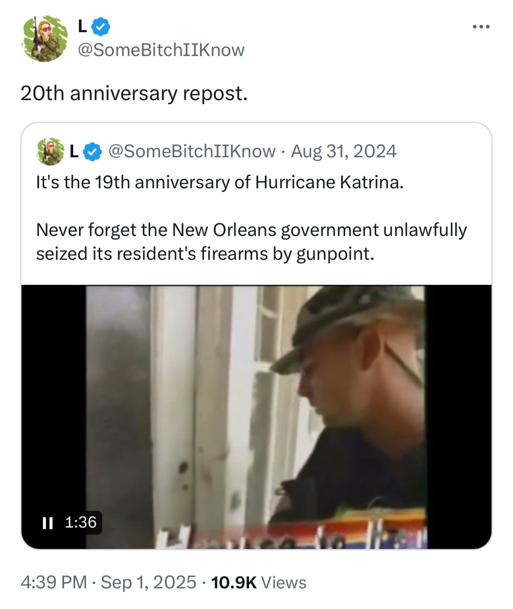 Never forget the New Orleans government unlawfully seized its resident’s firearms by&nbsp;gunpoint.