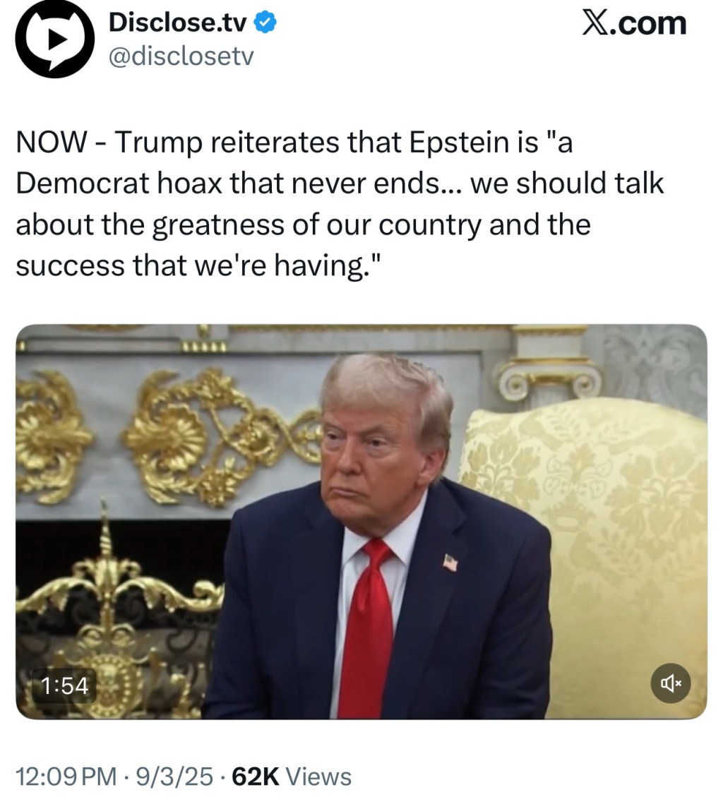Trump continues to claim Epstein is a “Democrat&nbsp;Hoax”