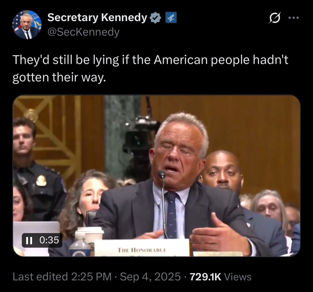 RFK Jr. – They’d still be lying if the American people hadn’t gotten their&nbsp;way.