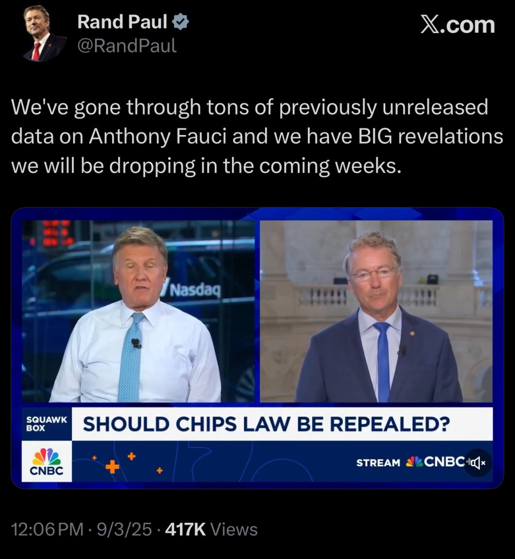 Rand Paul claims “BIG revelations” coming soon about&nbsp;Fauci