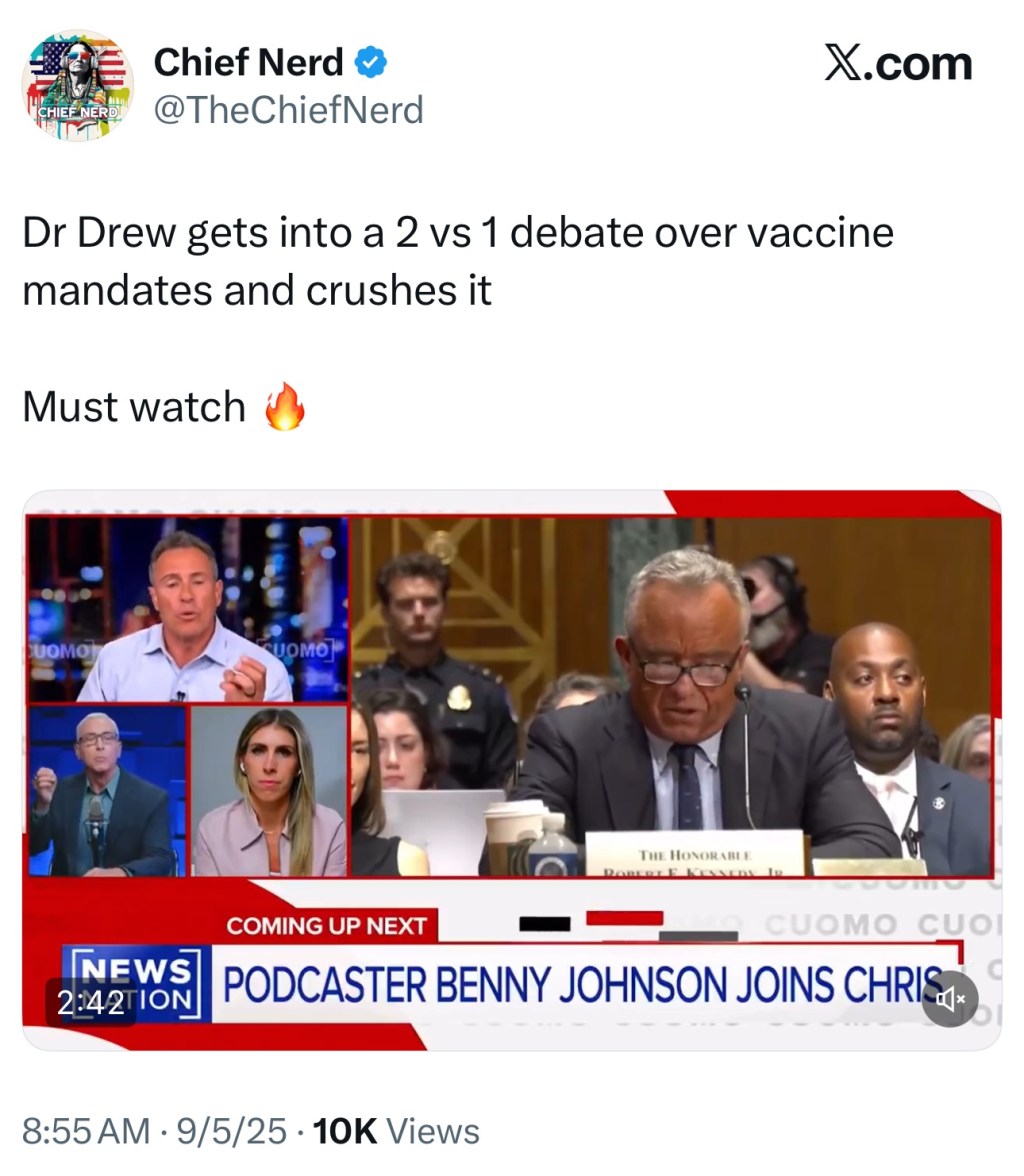 Dr. Drew holds his own in 1 vs. 2 debate about vaccine&nbsp;mandates