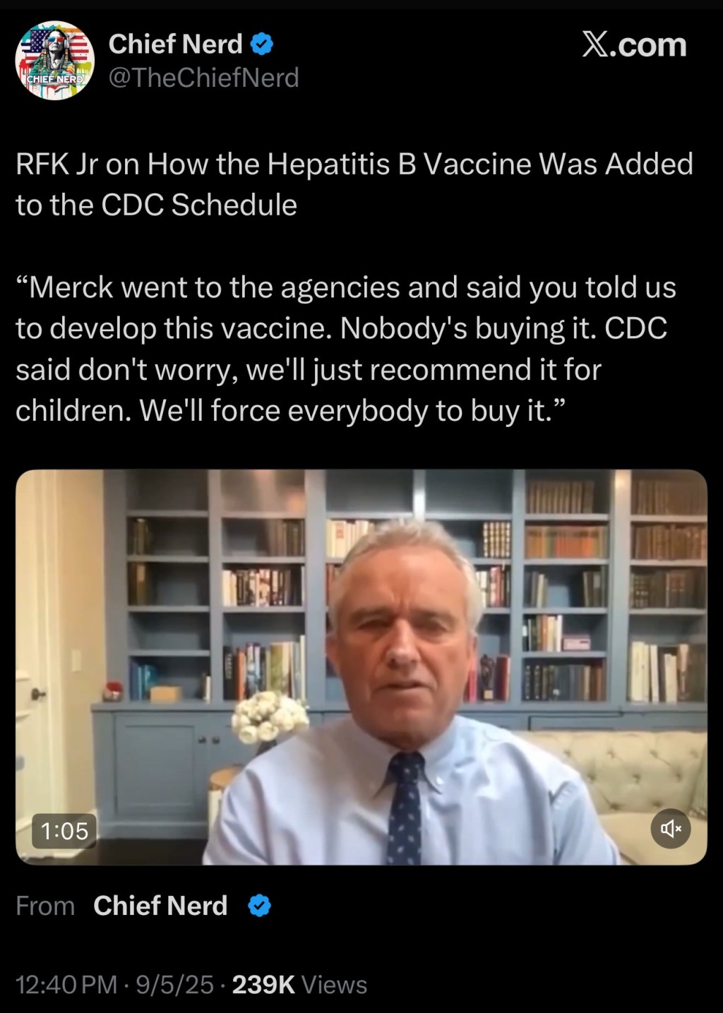 RFK Jr on How the Hepatitis B Vaccine Was Added to the CDC&nbsp;Schedule