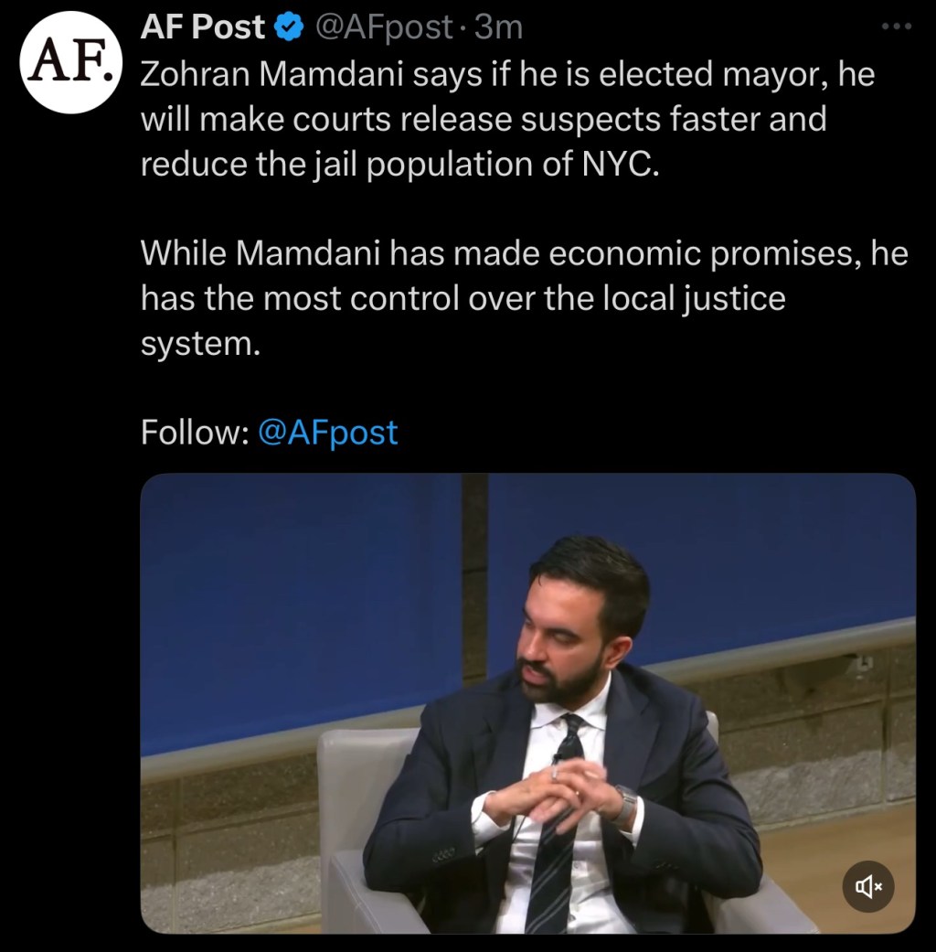Zohran Mamdani says if he is elected mayor, he will make courts release suspects faster and reduce the jail population of&nbsp;NYC.