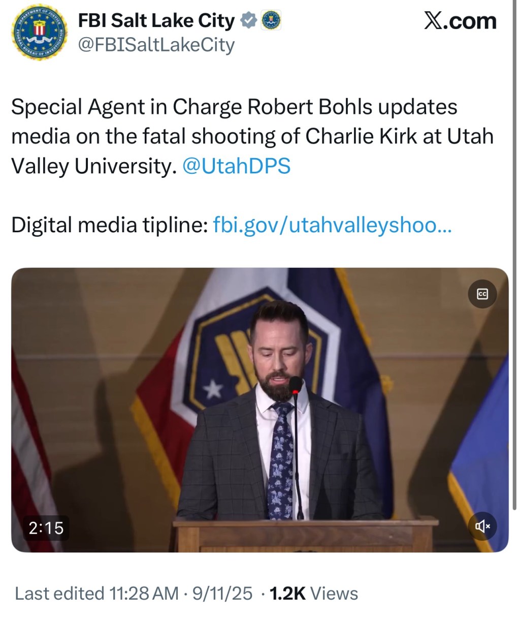 The FBI is now in possession of Charlie Kirk’s shooter’s weapon and is asking the public for&nbsp;help