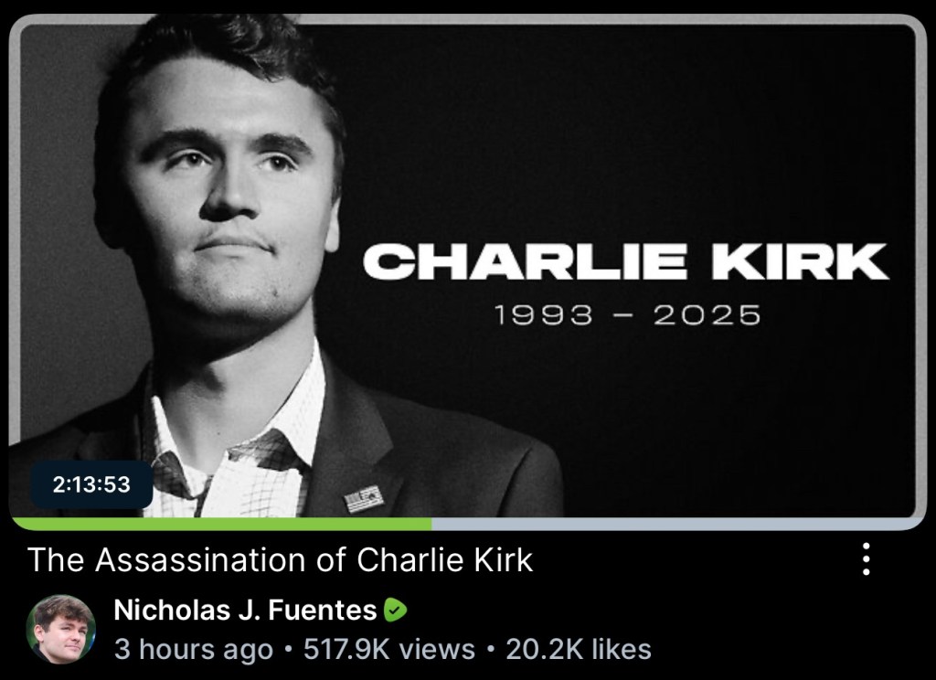 Nick Fuentes gives his thoughts on the assassination of Charlie&nbsp;Kirk.