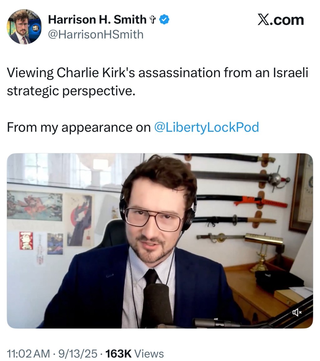Viewing Charlie Kirk’s assassination from an Israeli strategic&nbsp;perspective.