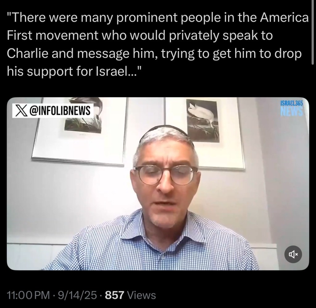 Israeli agent Rabbi Pesach Wolicki gave Charlie Kirk hasbara coaching just hours before his&nbsp;death