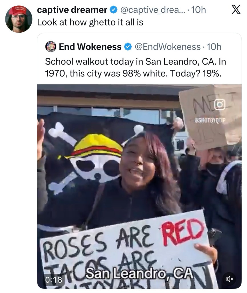 School Walkout in San Leandro, CA Where The White Population Has Nearly Been&nbsp;Eliminated