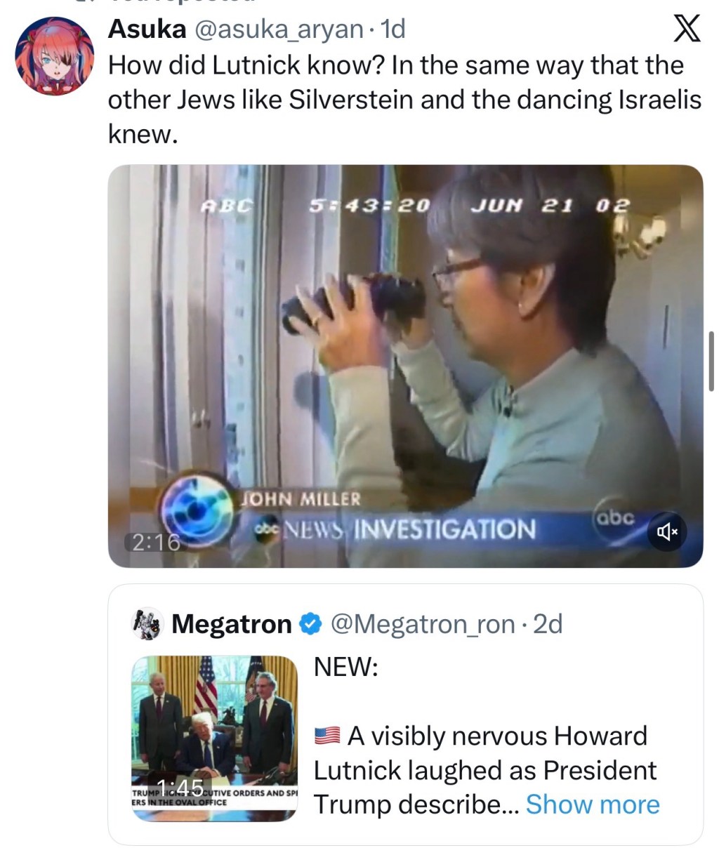 How did Lutnick and Silverstein know? Who were the dancing&nbsp;Israelis?