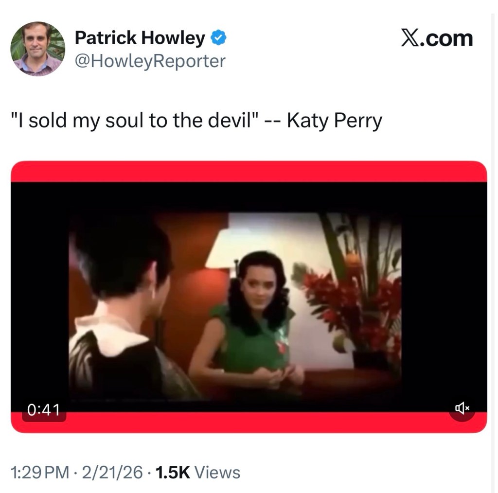 “I sold my soul to the devil” — Katy&nbsp;Perry