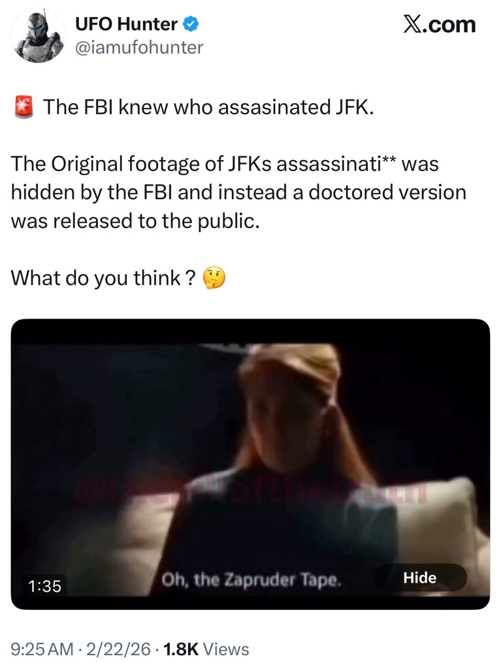 The FBI knew who assasinated&nbsp;JFK.
