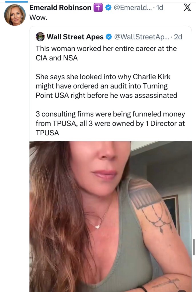 Former CIA/NSA Employee Looks Into Why Charlie Kirk Would Have Wanted To Audit&nbsp;TPUSA