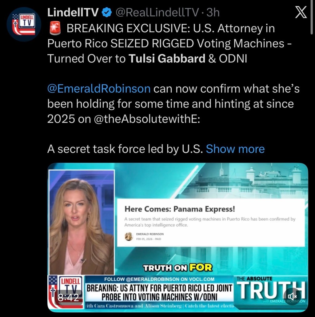 U.S. Attorney in Puerto Rico SEIZED RIGGED Voting Machines – Turned Over to Tulsi Gabbard &&nbsp;ODNI