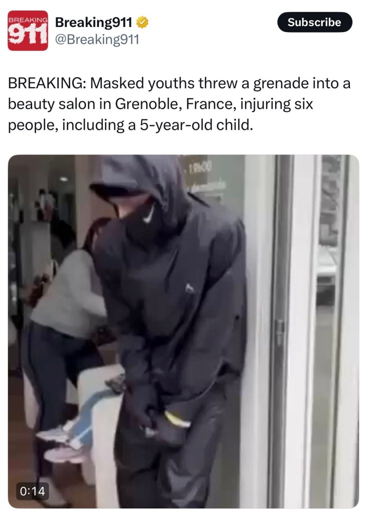 Masked youths hurl GRENADE into beauty salon in Grenoble, France; 6 injured, including 5-year-old&nbsp;child