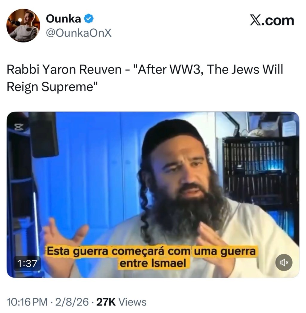 Rabbi Yaron Reuven – “After WW3, The Jews Will Reign&nbsp;Supreme”