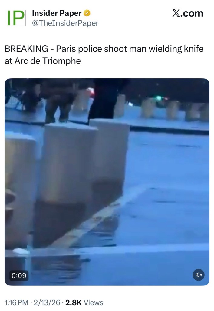Paris police shoot man wielding knife at Arc de&nbsp;Triomphe