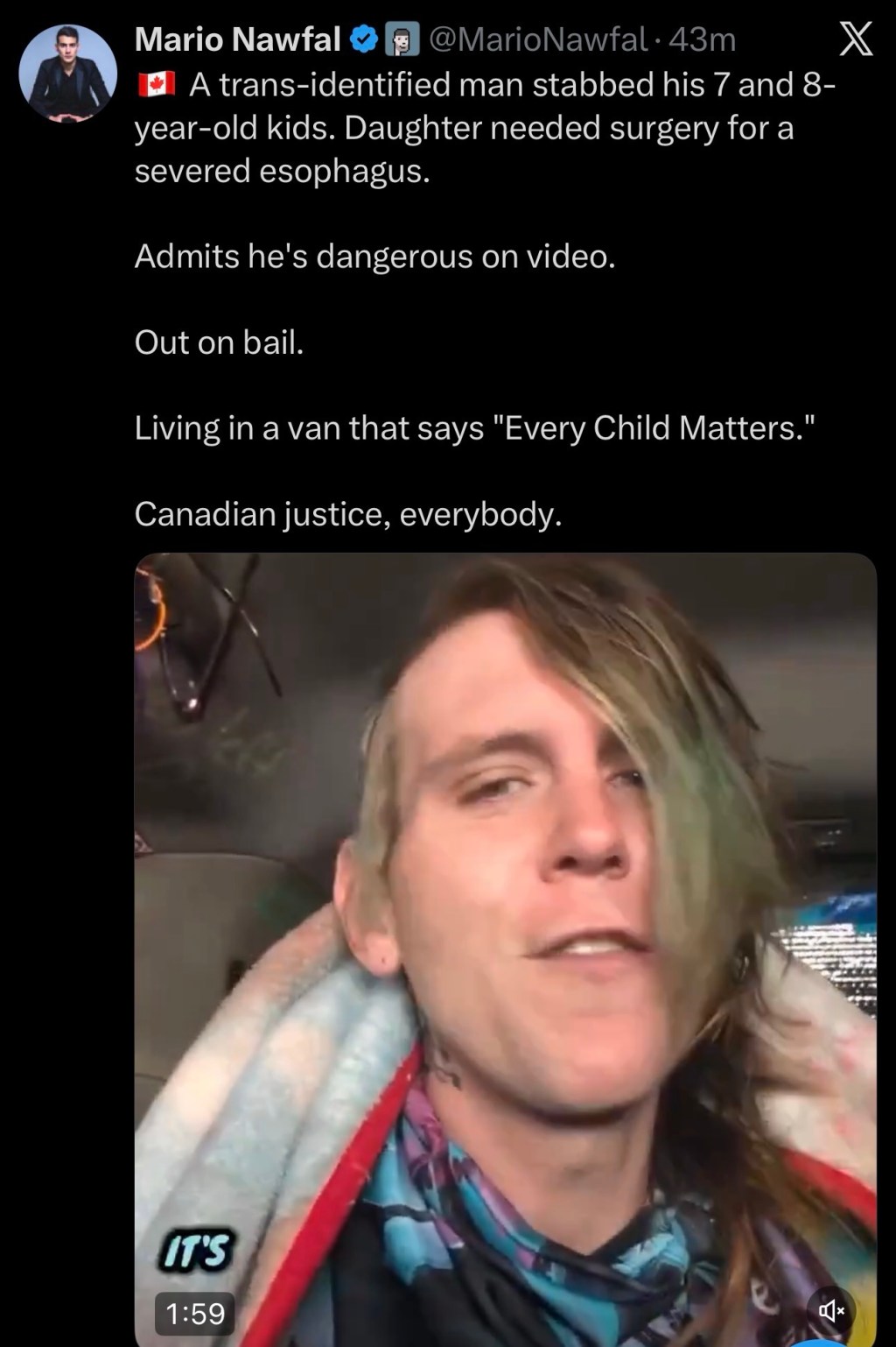 A trans-identified man stabbed his 7 and 8-year-old kids. Daughter needed surgery for a severed&nbsp;esophagus.