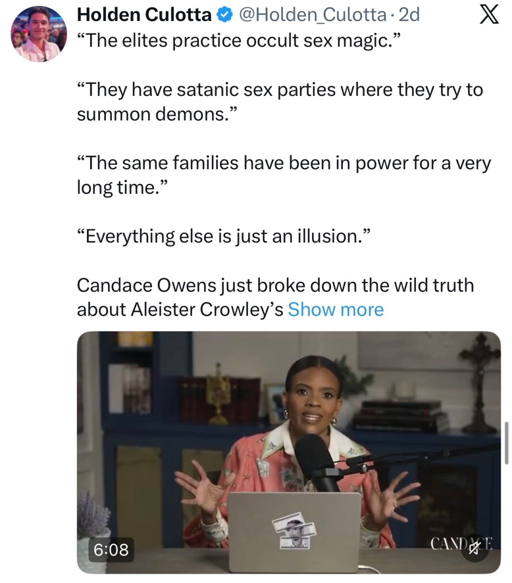 Candace: “The elites practice occult sex&nbsp;magic.”
